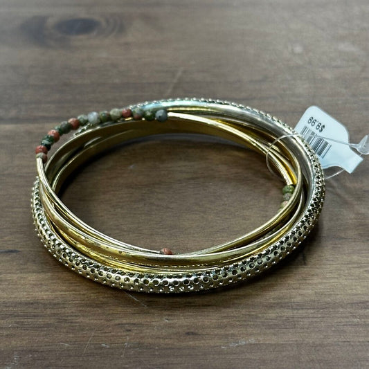 Set of Five Gold Bangle Bracelets