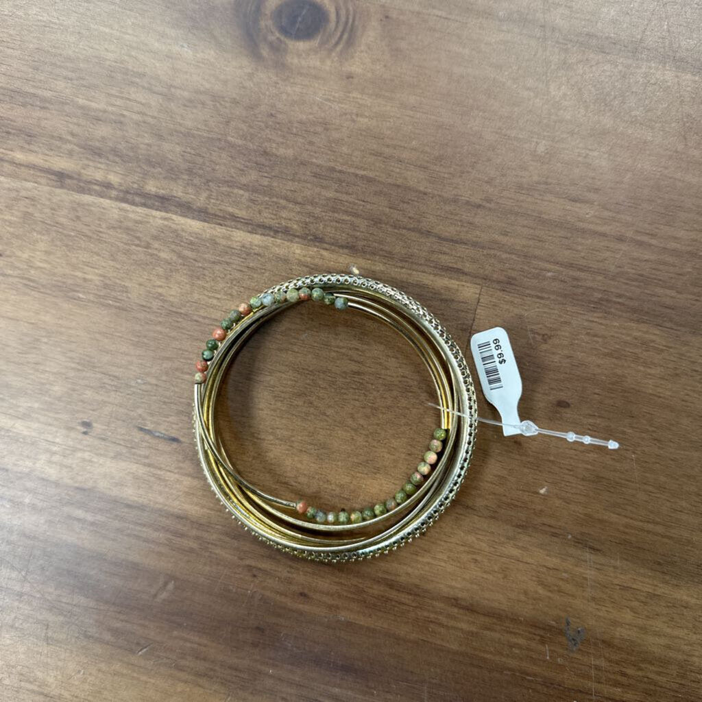 Set of Five Gold Bangle Bracelets