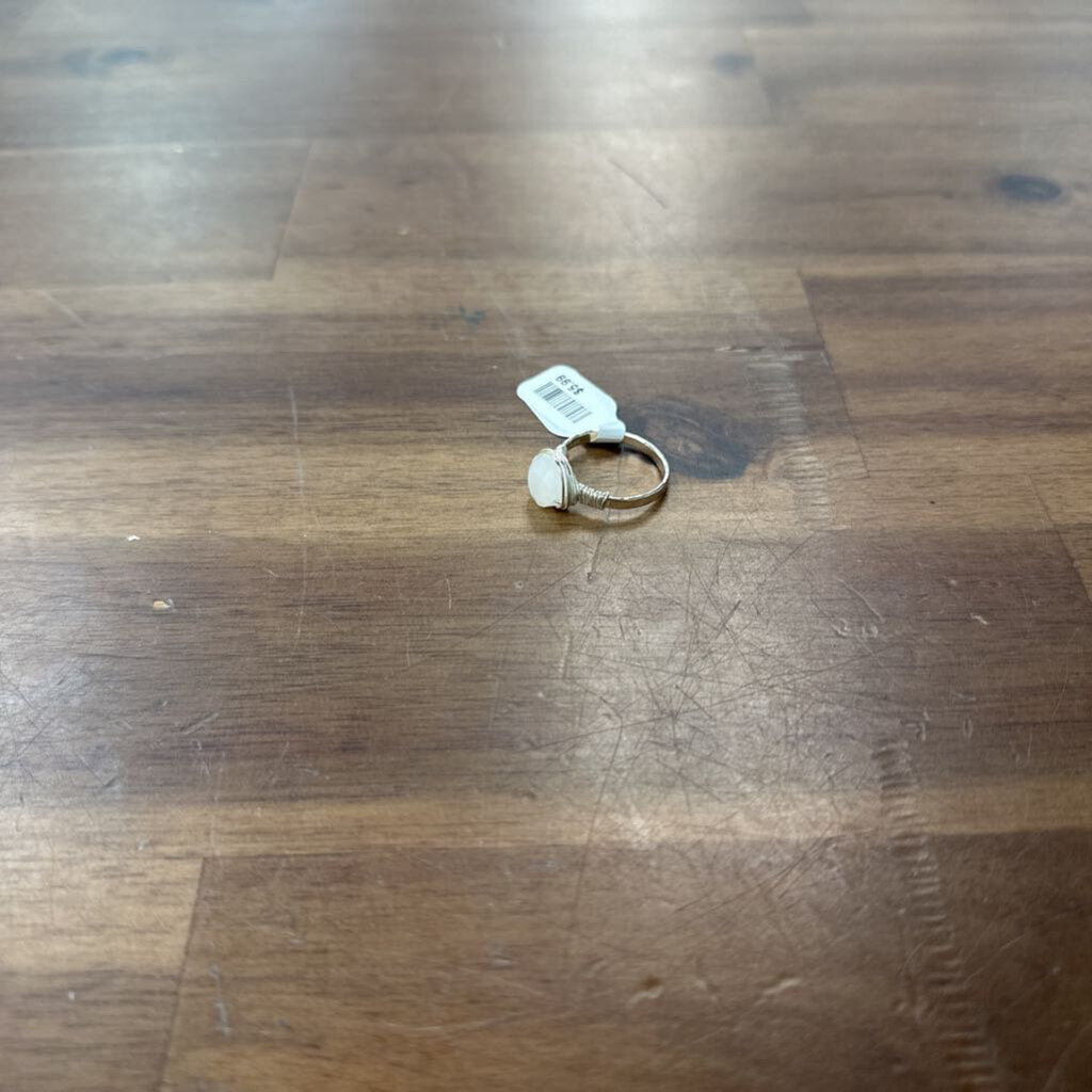 Silver/ White Stone Statement Ring