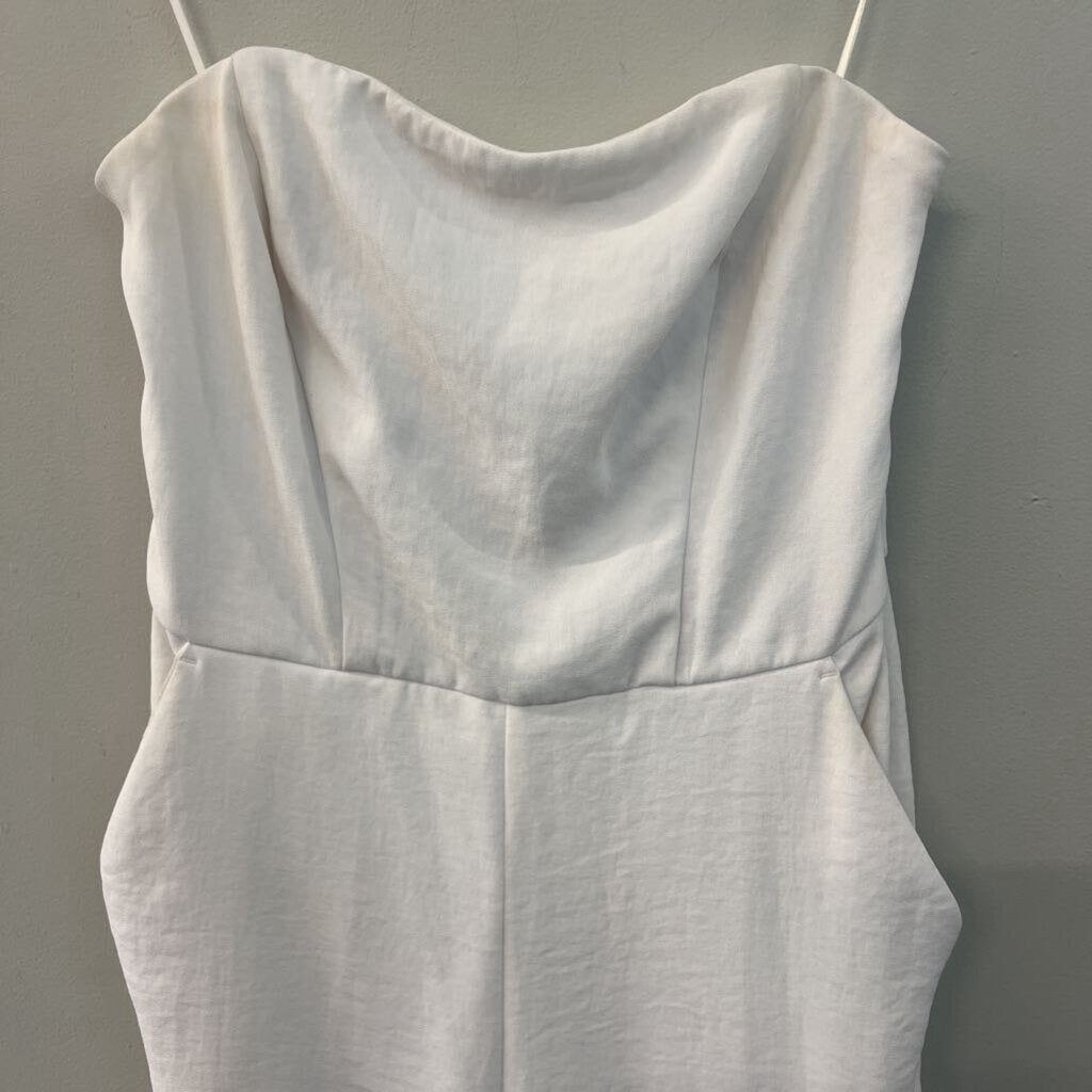 Express White Strapless Jumpsuit Small