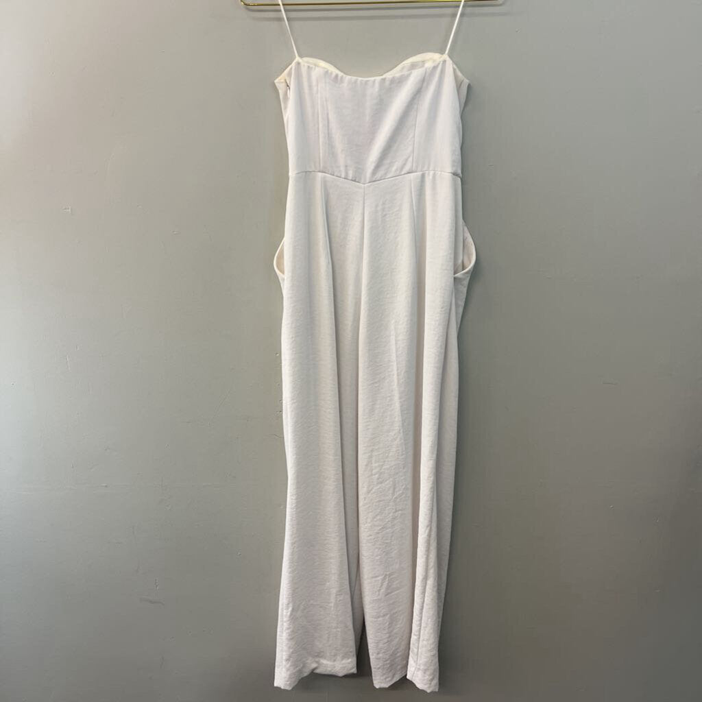 Express White Strapless Jumpsuit Small