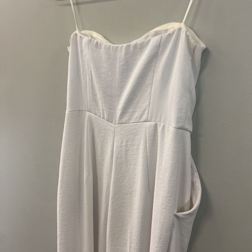 Express White Strapless Jumpsuit Small