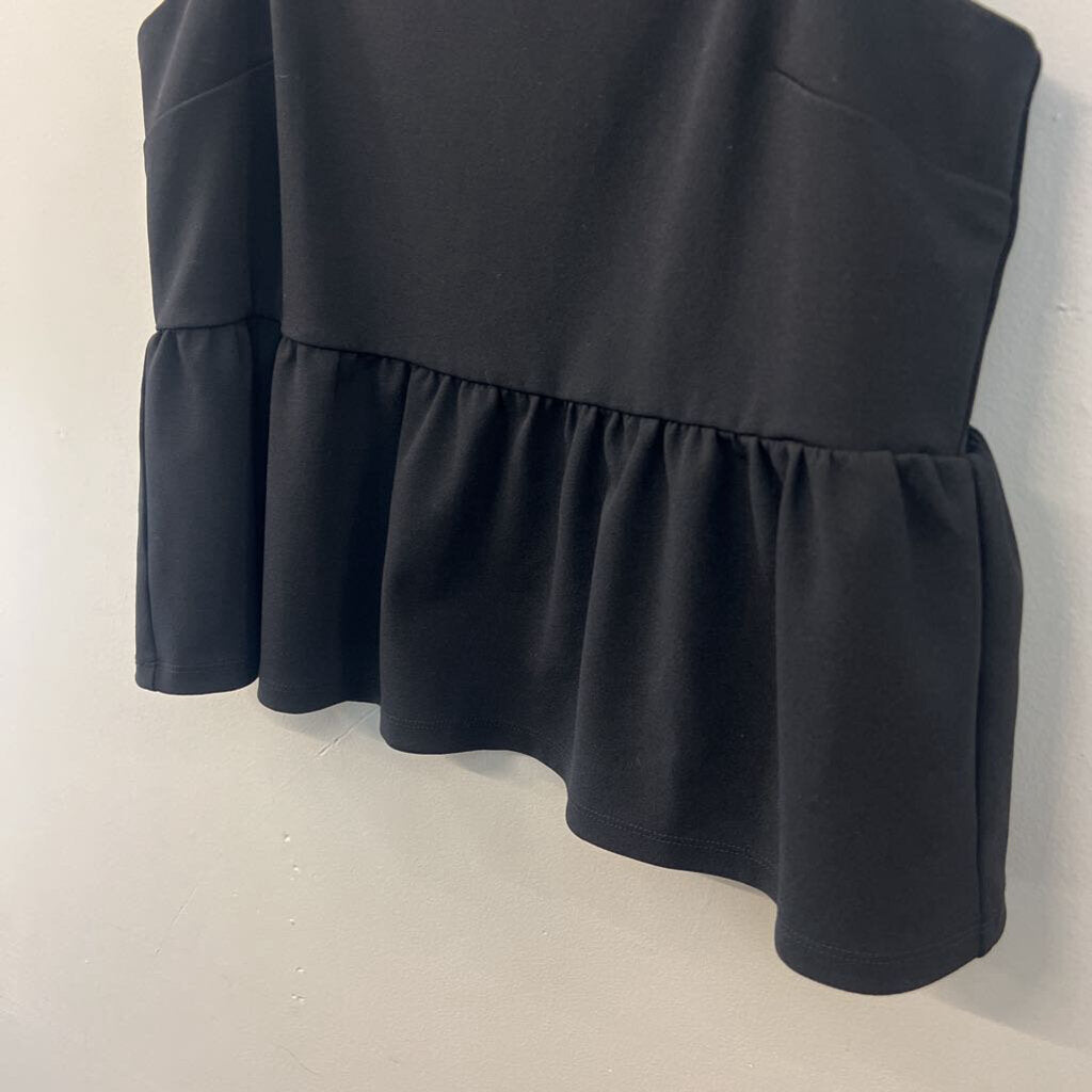 Ann Taylor Black Ruffle Hem Tank Top Small