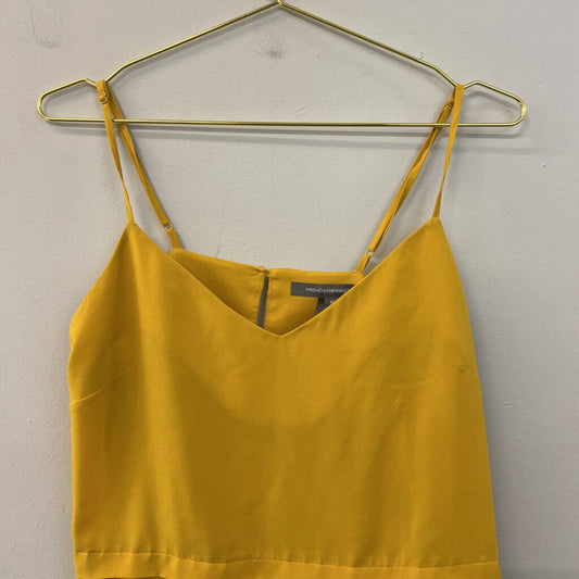 Mustard Yellow Pleated Peplum Tank Medium