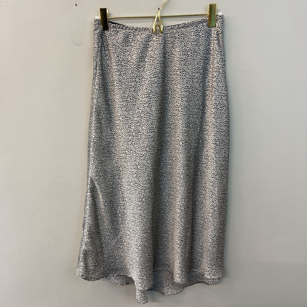 Sienna Sky Cream/ Black Print Silky Skirt Small