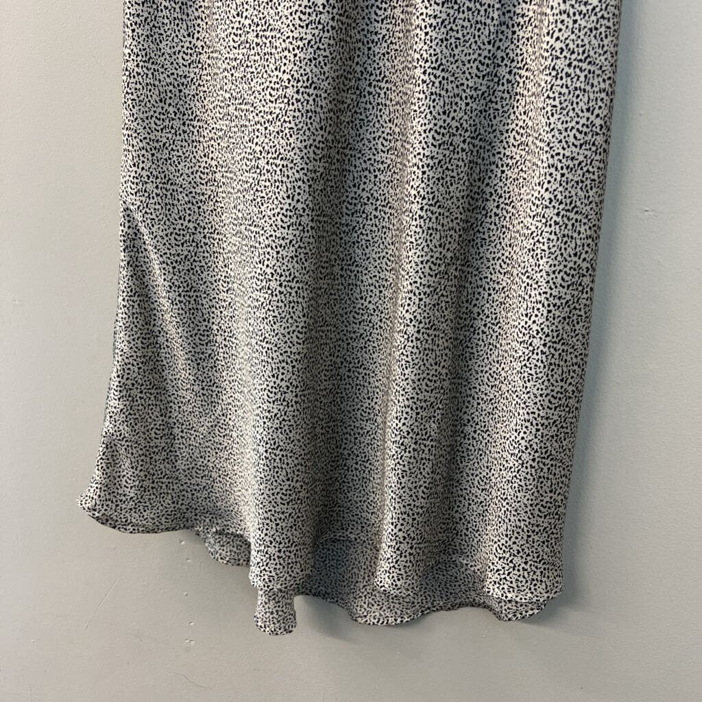 Sienna Sky Cream/ Black Print Silky Skirt Small