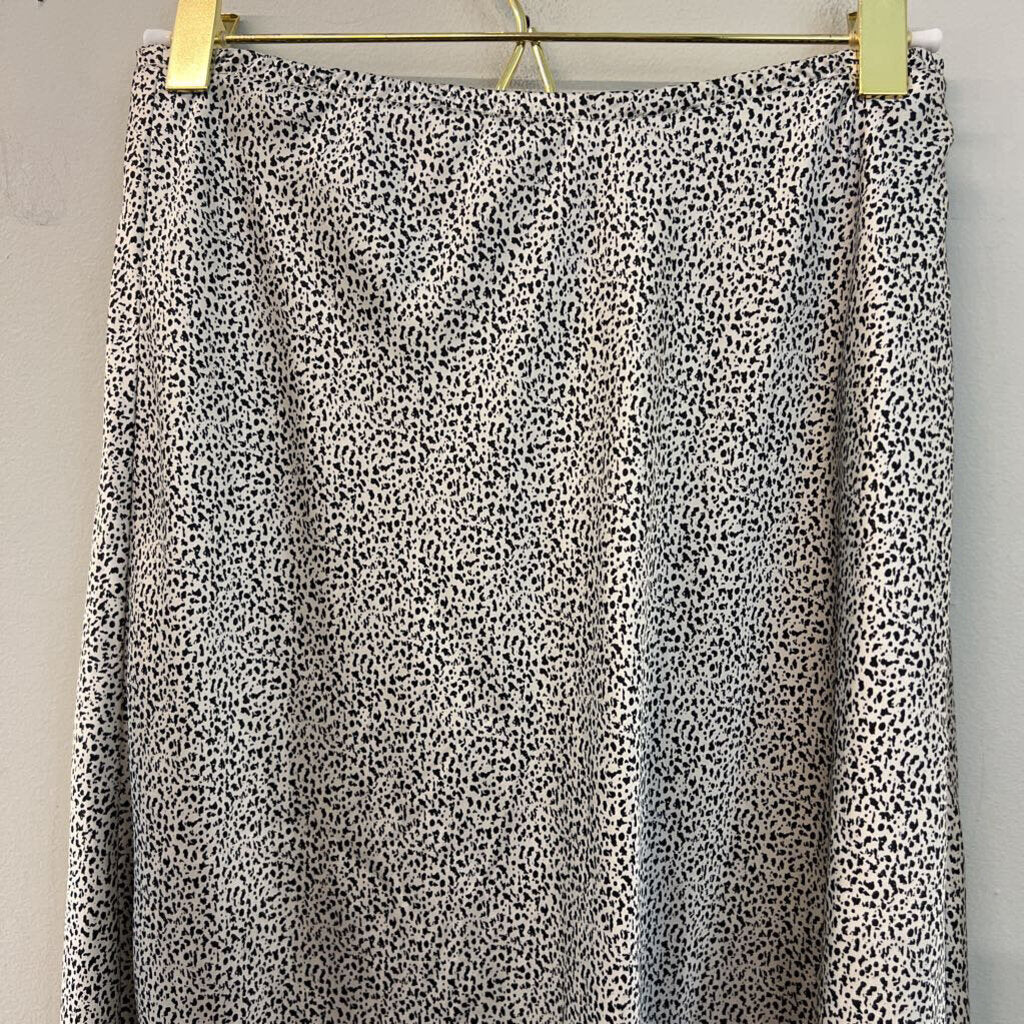 Sienna Sky Cream/ Black Print Silky Skirt Small