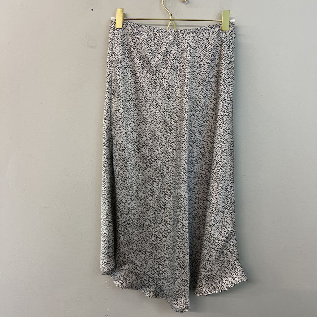 Sienna Sky Cream/ Black Print Silky Skirt Small