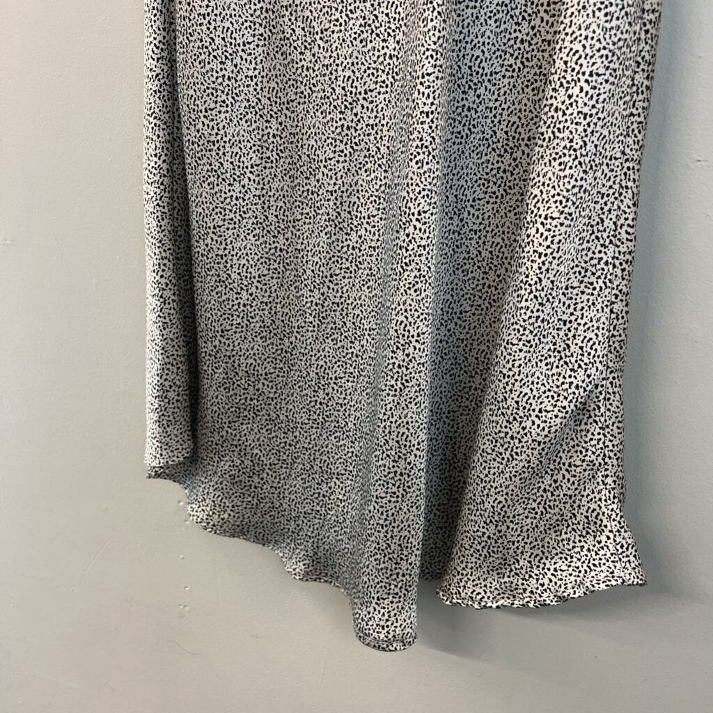 Sienna Sky Cream/ Black Print Silky Skirt Small