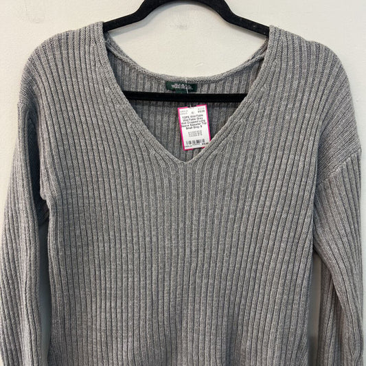 Wild Fable Grey Knit Cropped Long Sleeve Sweater Top Small