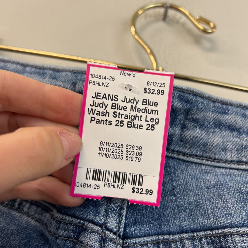 Judy Blue Medium Wash Straight Leg Pants 25