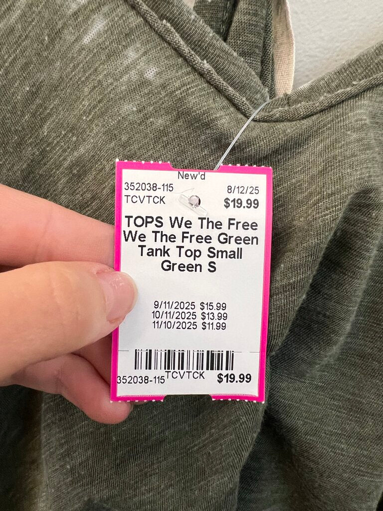 We The Free Green Tank Top Small