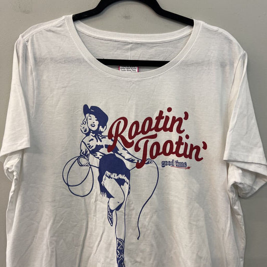 White/ Multi Rootin Tootin Good Time Short Sleeve Graphic Tee 2X