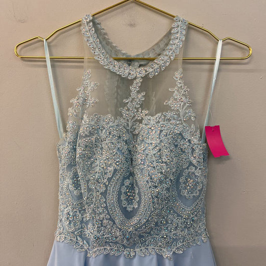 Dancing Queen Blue Lace Top Short Formal Dress Extra Small
