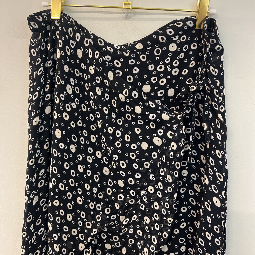 Putumayo Black/ Cream Circle Print Midi Skirt Small