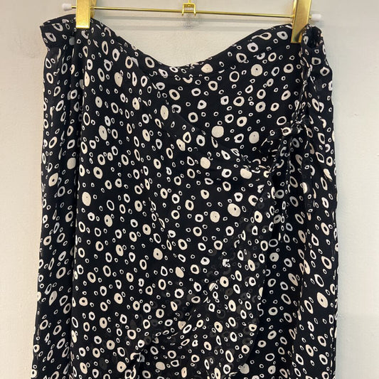 Putumayo Black/ Cream Circle Print Midi Skirt Small