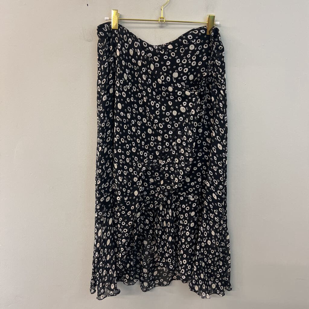 Putumayo Black/ Cream Circle Print Midi Skirt Small