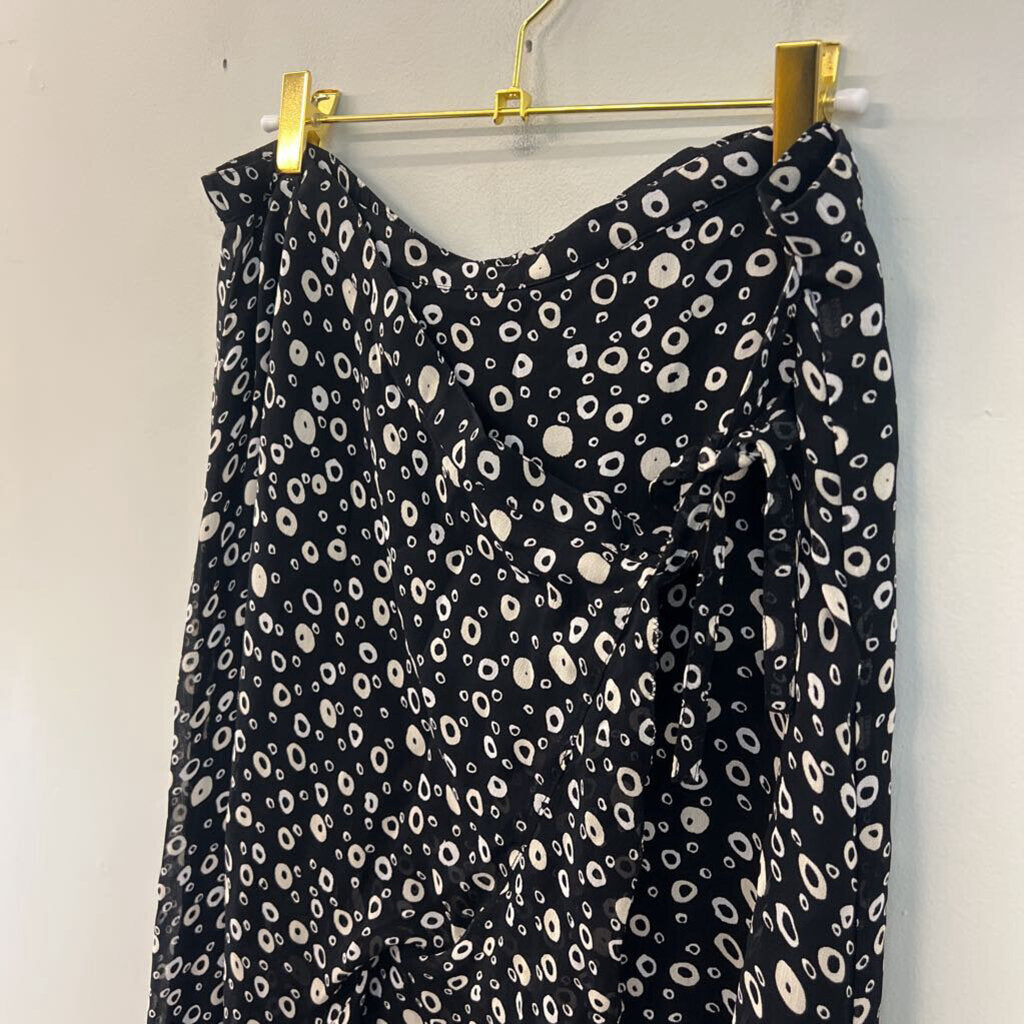 Putumayo Black/ Cream Circle Print Midi Skirt Small