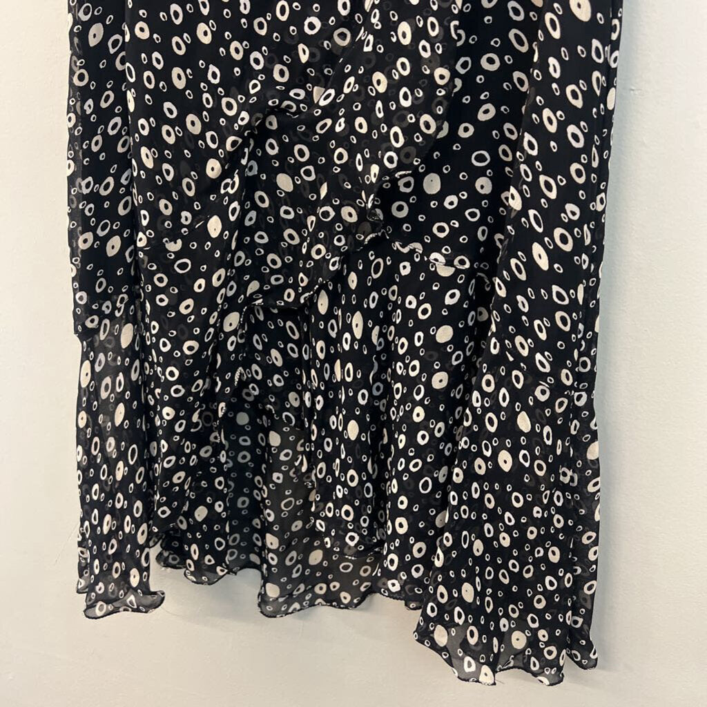 Putumayo Black/ Cream Circle Print Midi Skirt Small