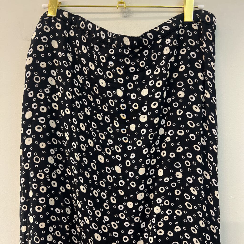 Putumayo Black/ Cream Circle Print Midi Skirt Small