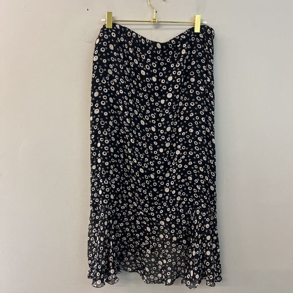 Putumayo Black/ Cream Circle Print Midi Skirt Small