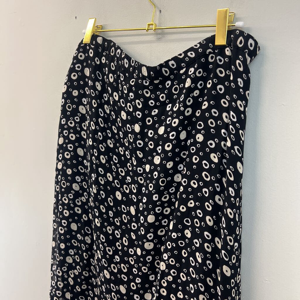 Putumayo Black/ Cream Circle Print Midi Skirt Small