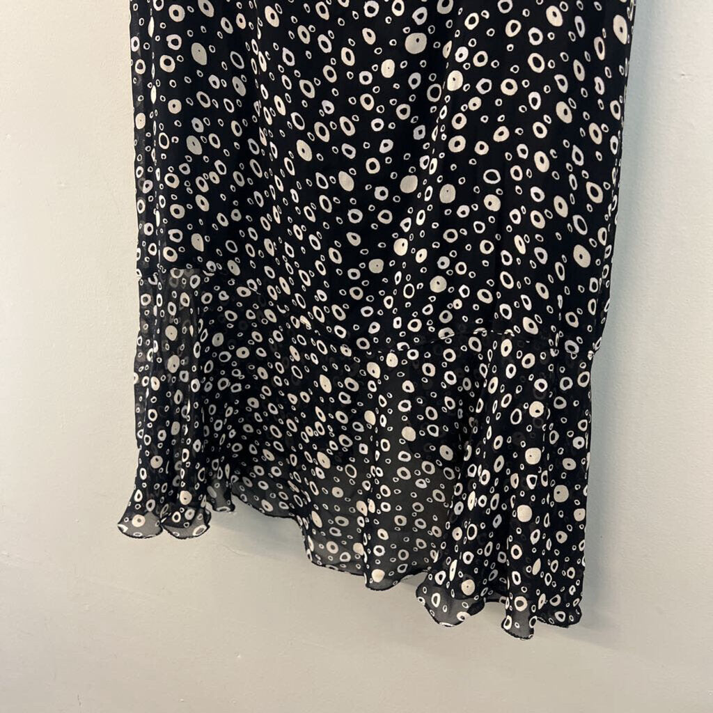 Putumayo Black/ Cream Circle Print Midi Skirt Small