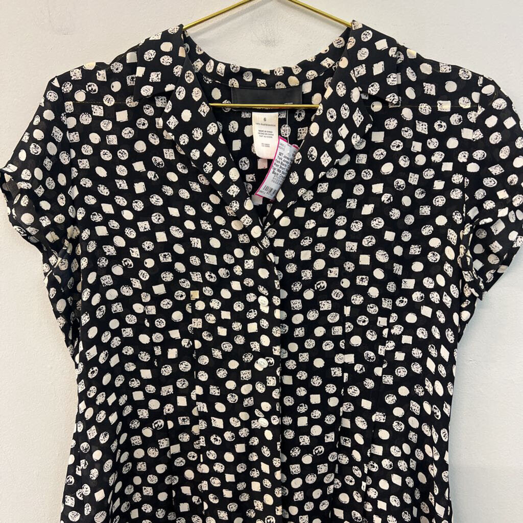 Jones New York Black/ Cream Print Short Sleeve Top/ Midi Skirt Set 6