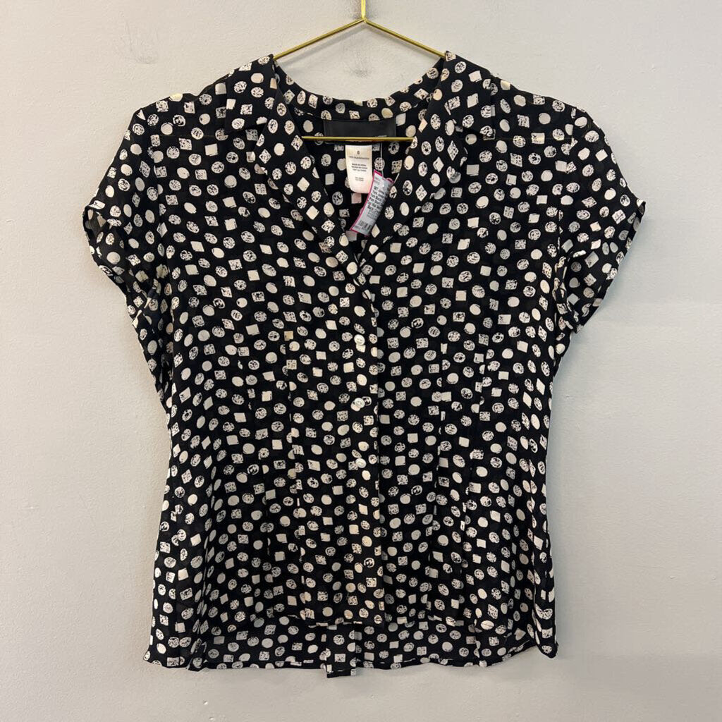 Jones New York Black/ Cream Print Short Sleeve Top/ Midi Skirt Set 6