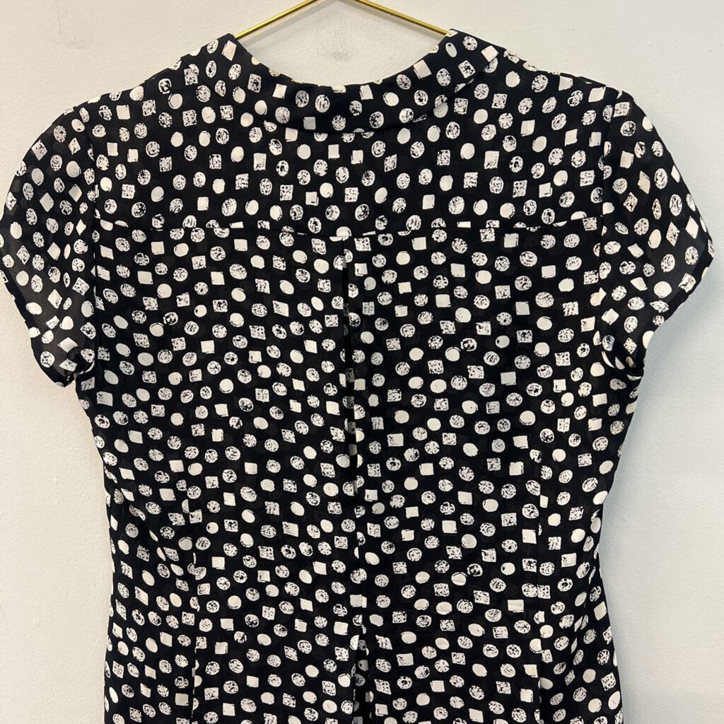 Jones New York Black/ Cream Print Short Sleeve Top/ Midi Skirt Set 6