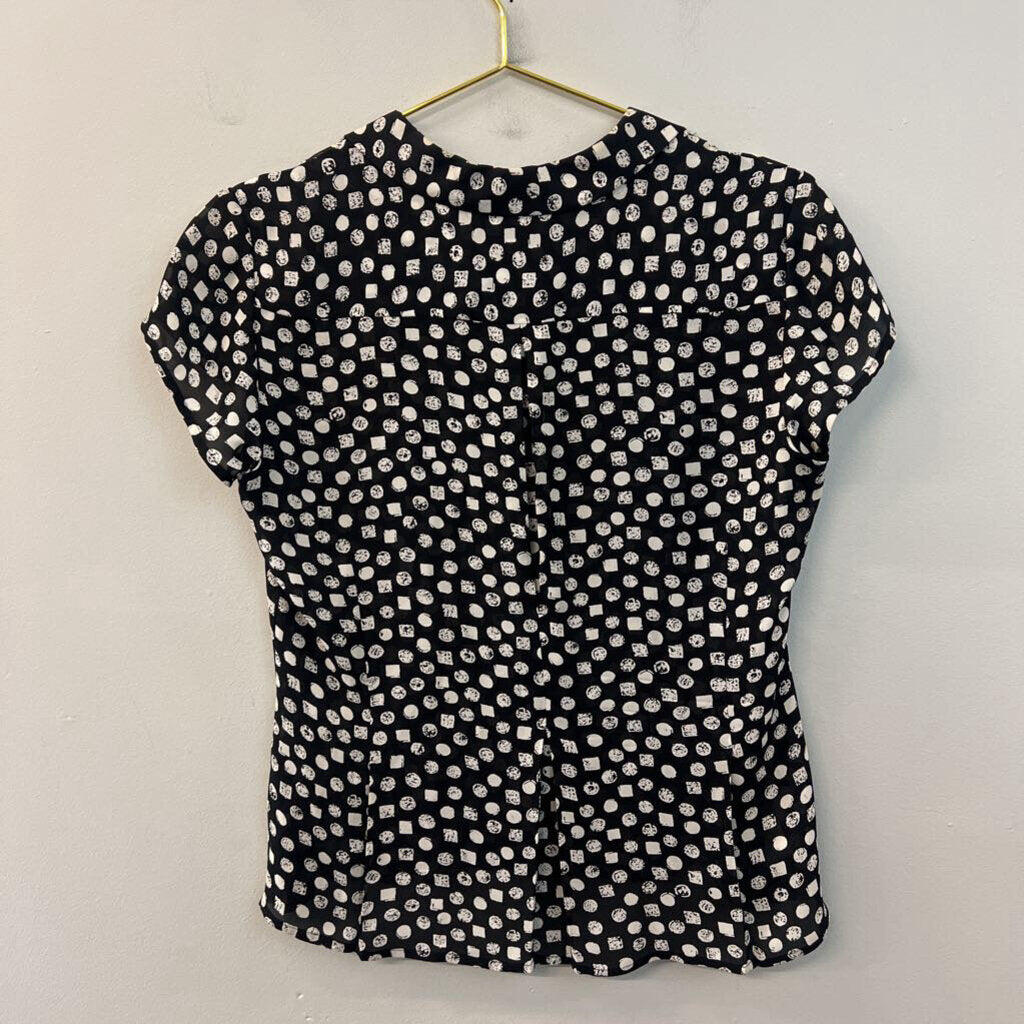 Jones New York Black/ Cream Print Short Sleeve Top/ Midi Skirt Set 6