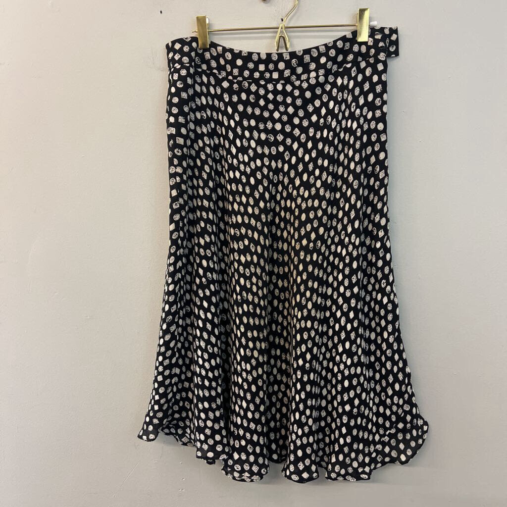 Jones New York Black/ Cream Print Short Sleeve Top/ Midi Skirt Set 6