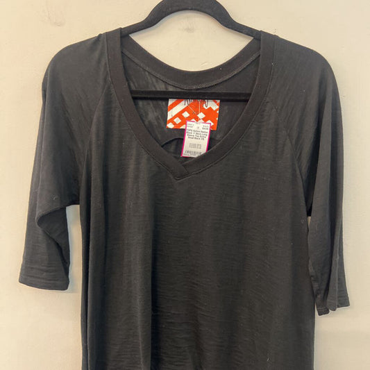 Nation Black V Neck Long Sleeve Top Extra Small