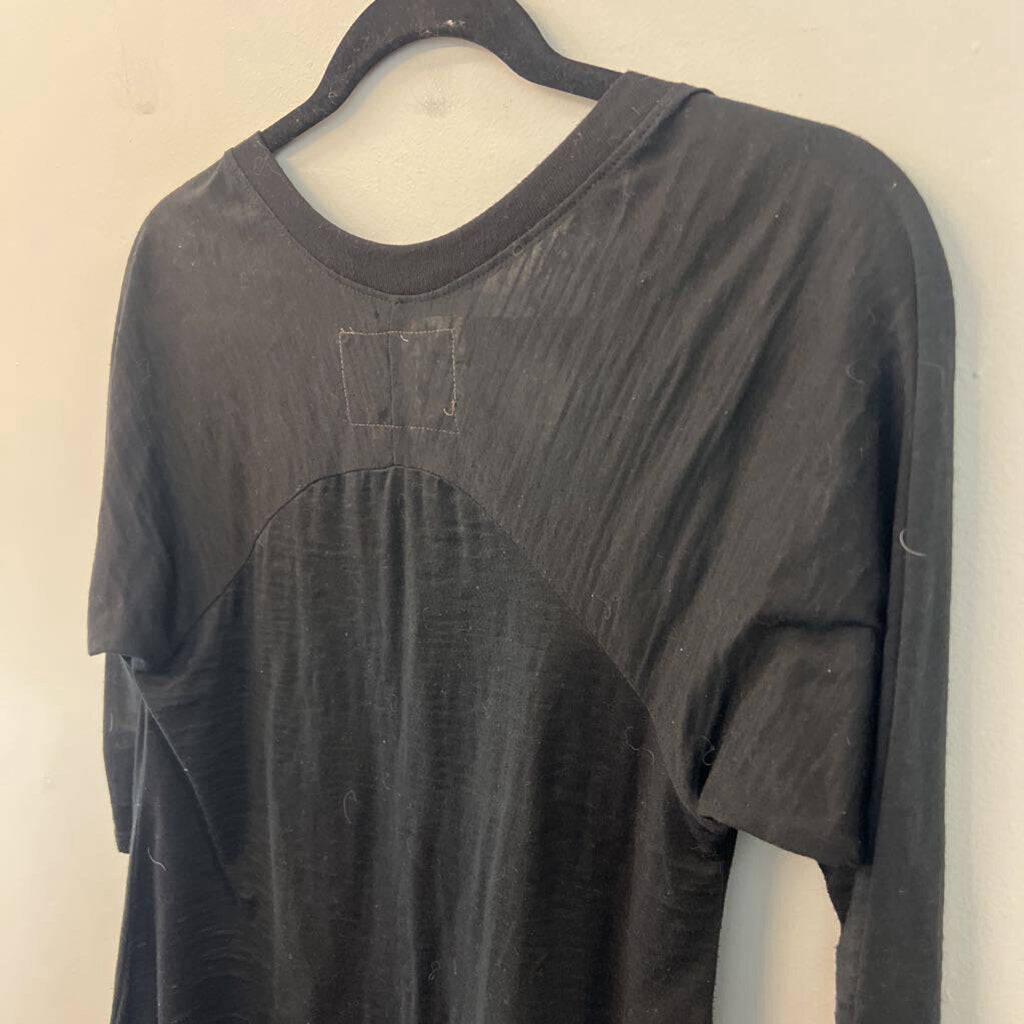 Nation Black V Neck Long Sleeve Top Extra Small