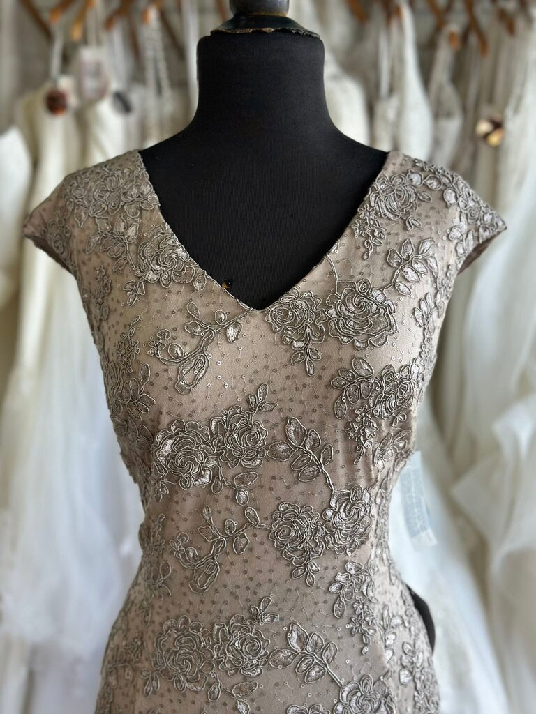 Alex Evenings Gold Lace Sequin Short Formal Dress 12