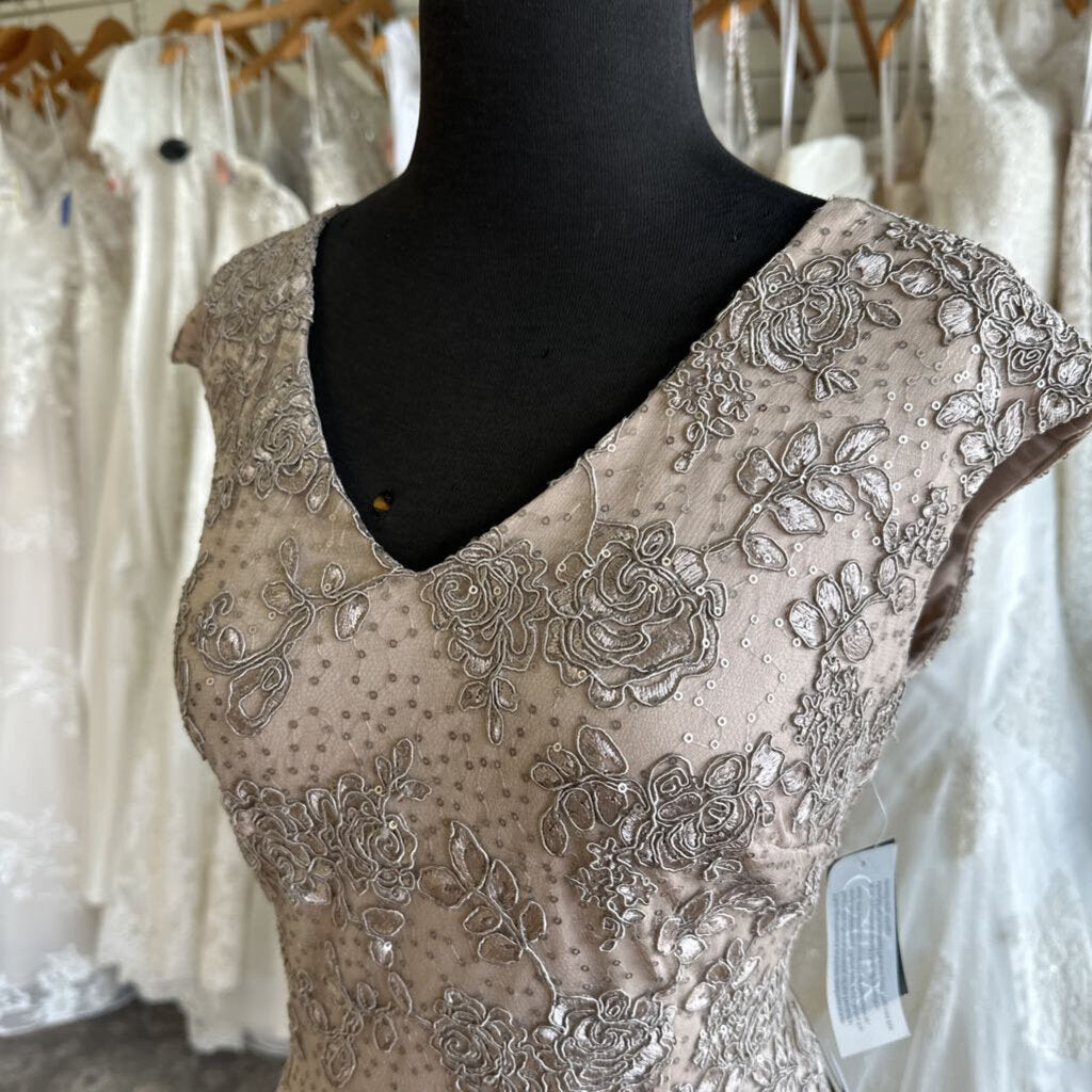 Alex Evenings Gold Lace Sequin Short Formal Dress 12