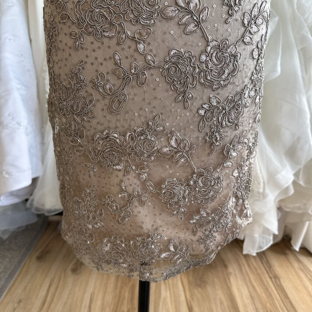 Alex Evenings Gold Lace Sequin Short Formal Dress 12