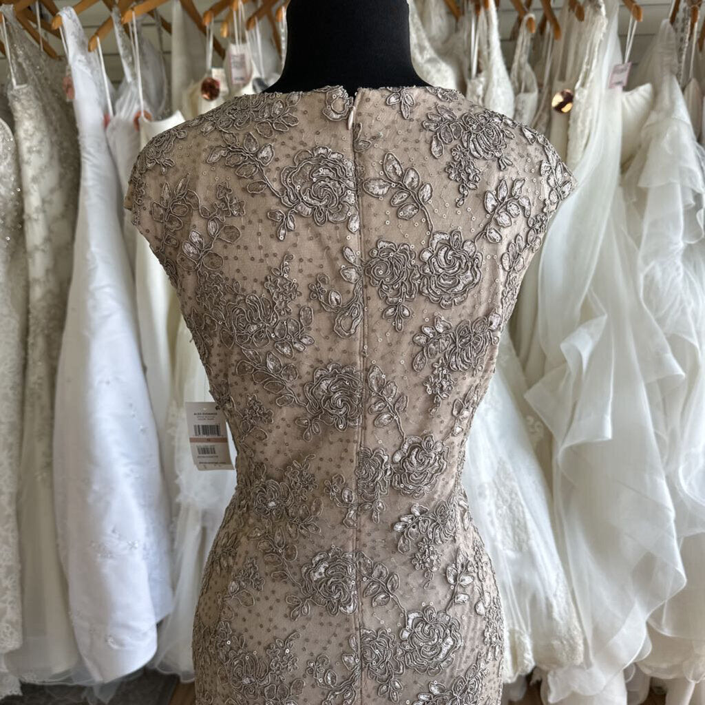 Alex Evenings Gold Lace Sequin Short Formal Dress 12