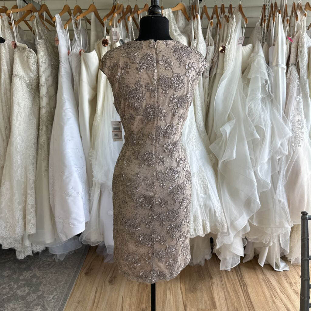 Alex Evenings Gold Lace Sequin Short Formal Dress 12