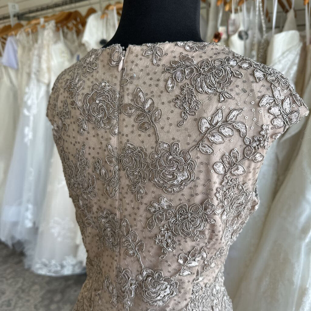 Alex Evenings Gold Lace Sequin Short Formal Dress 12