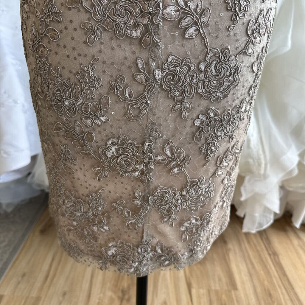 Alex Evenings Gold Lace Sequin Short Formal Dress 12