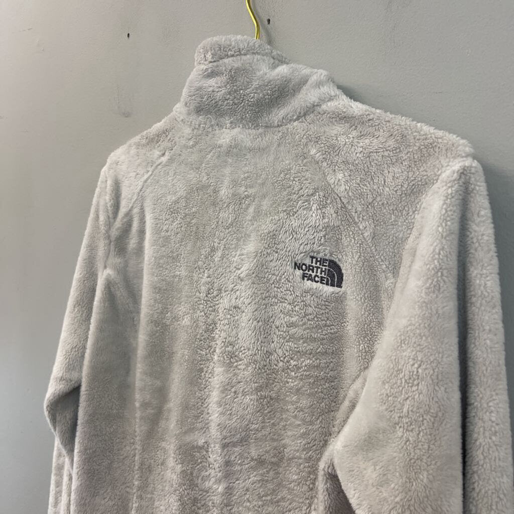 The North Face Grey Fuzzy Fleece Long Sleeve Zip Up Jacket Medium