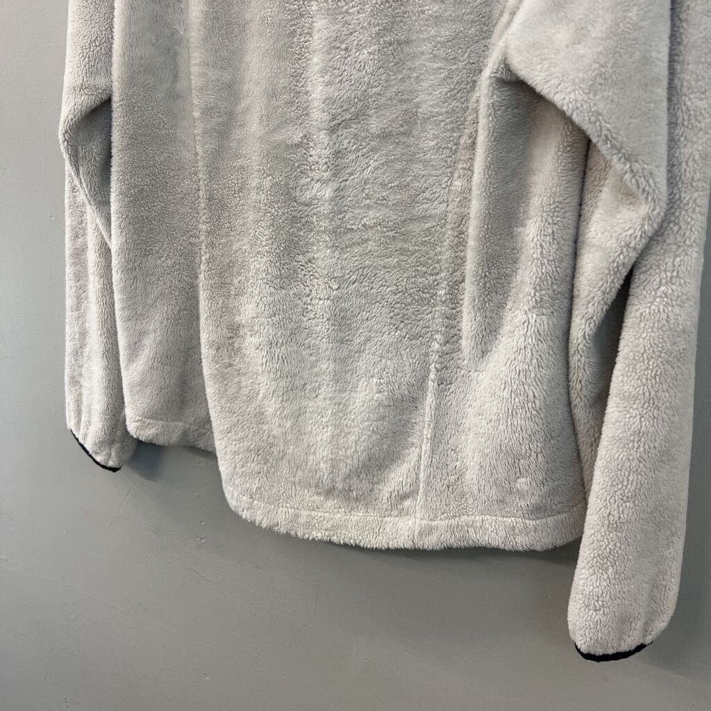 The North Face Grey Fuzzy Fleece Long Sleeve Zip Up Jacket Medium