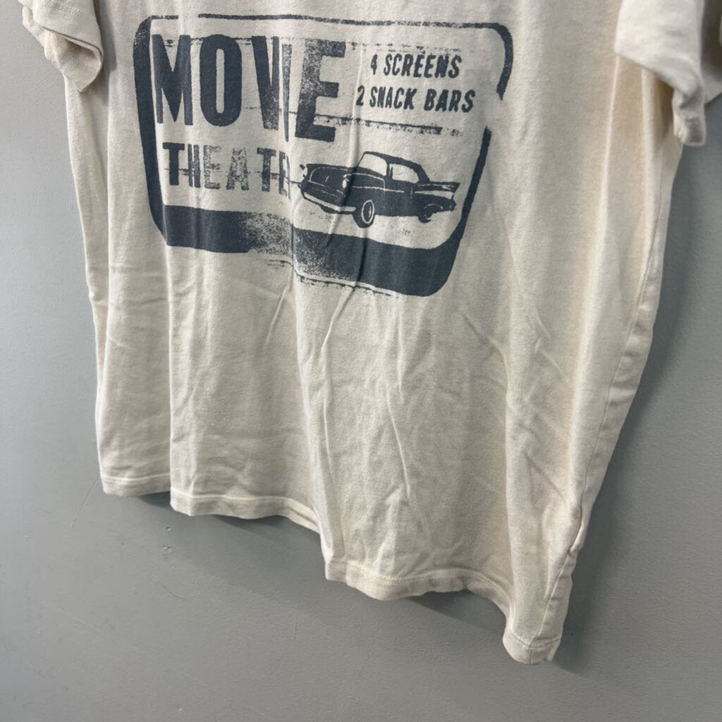 American Eagle Beige Drive In Movie Short Sleeve Graphic Tee Medium