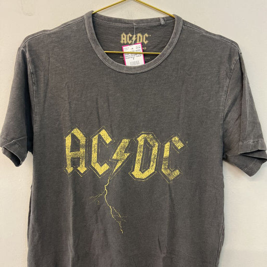 ACDC Grey/ Yellow Short Sleeve Graphic Tee Small