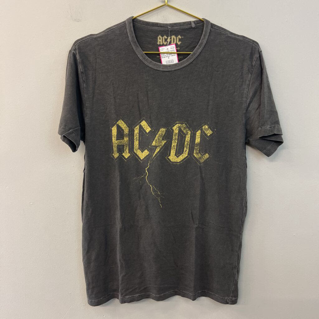 ACDC Grey/ Yellow Short Sleeve Graphic Tee Small
