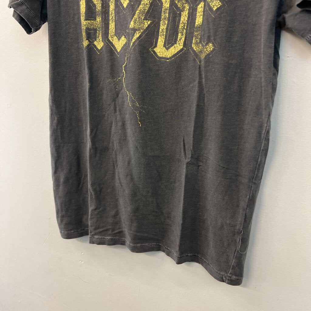 ACDC Grey/ Yellow Short Sleeve Graphic Tee Small