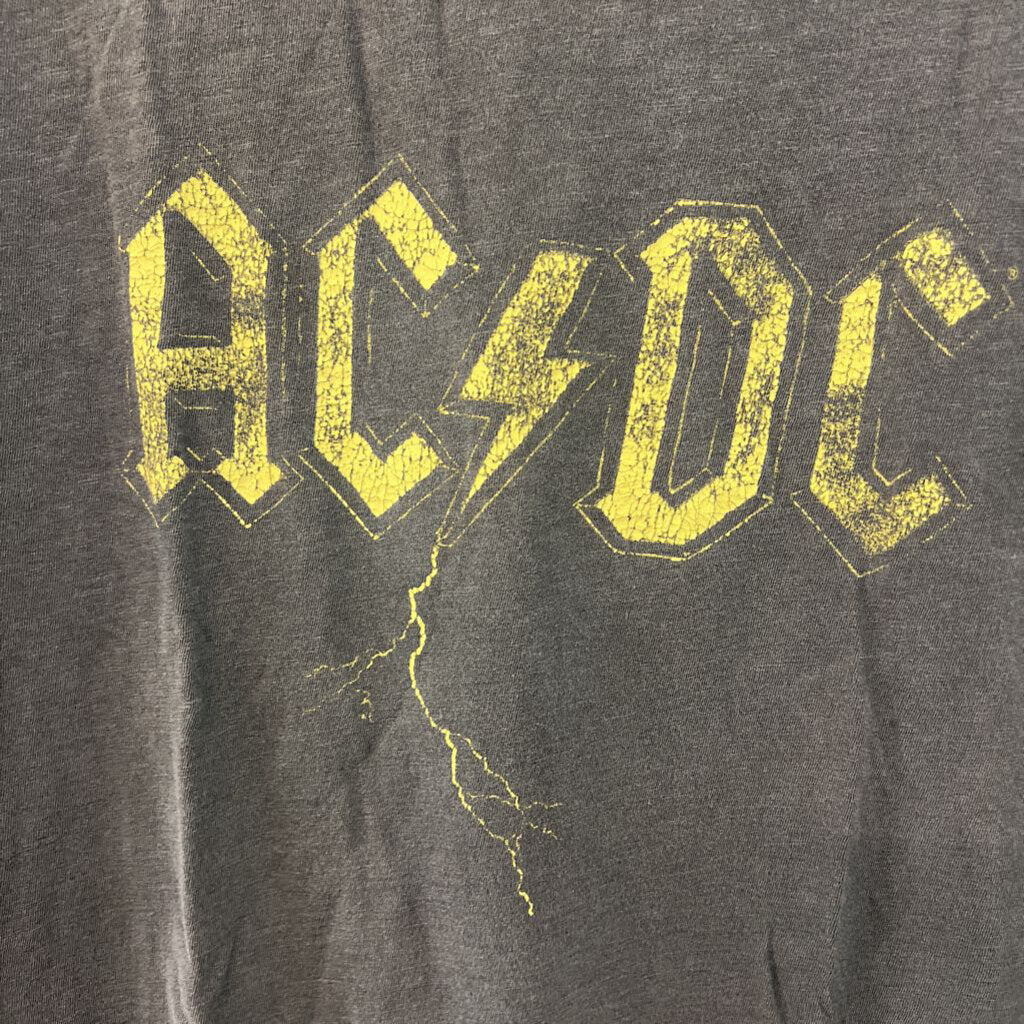 ACDC Grey/ Yellow Short Sleeve Graphic Tee Small