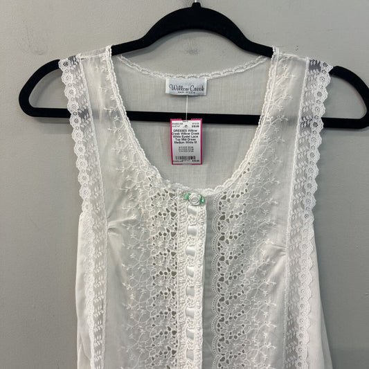 Willow Creek White Eyelet Lace Top Midi Dress Medium