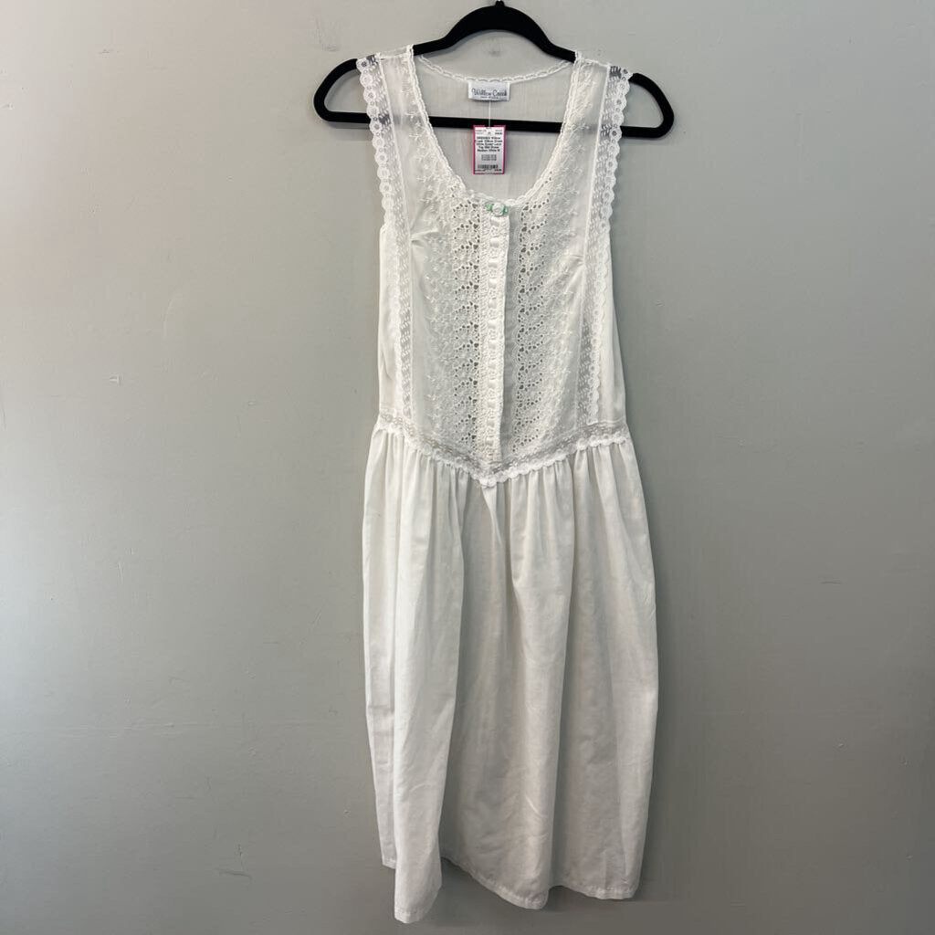 Willow Creek White Eyelet Lace Top Midi Dress Medium
